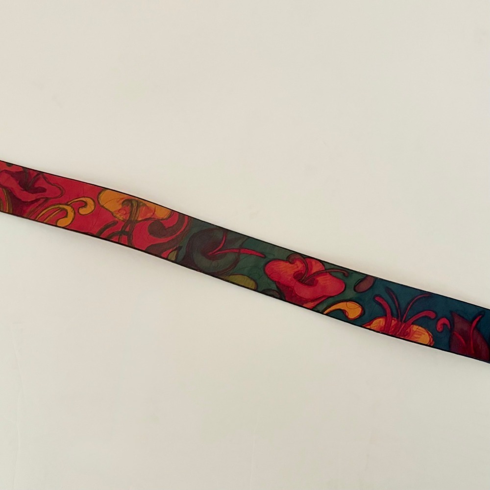 Unisex JON WYE Leather Floral Belt Western Retro Made in USA Men Women 46.5" - Picture 7 of 11